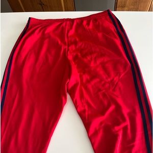 Adidas track pants red with blue stripes men’s large